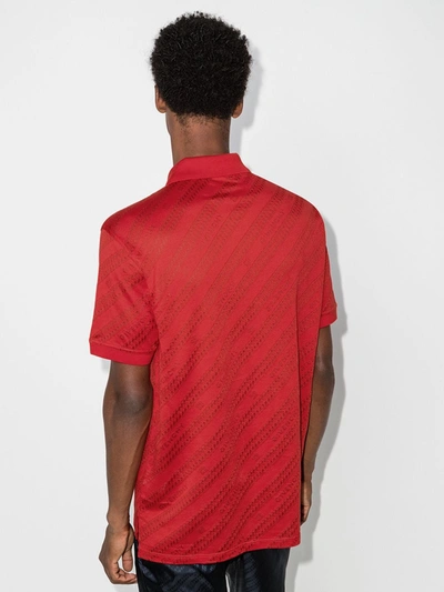 Shop Givenchy Chain Jacquard Logo Polo Top In Red