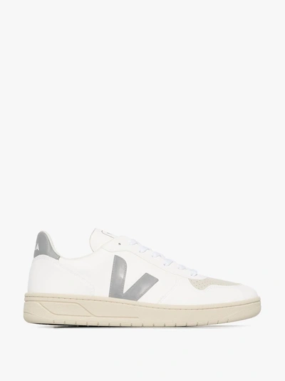 Shop Veja V-10 Low Top Sneakers In White