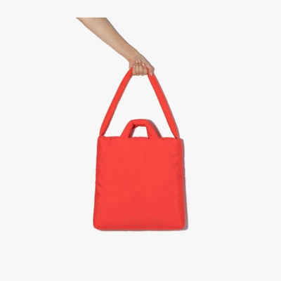 Shop Kassl Editions Coral Red Padded Tote Bag