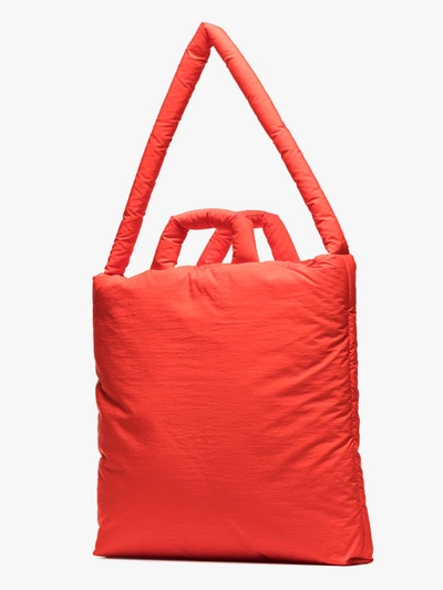 Shop Kassl Editions Coral Red Padded Tote Bag