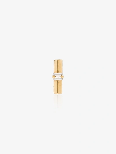 Shop Lizzie Mandler Fine Jewelry 18k Yellow Gold Diamond Bar Stud Earring