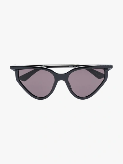 Shop Balenciaga Black Rim Cat Eye Sunglasses