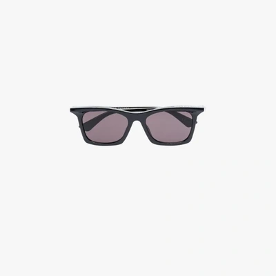Shop Balenciaga Black Rim Rectangle Sunglasses