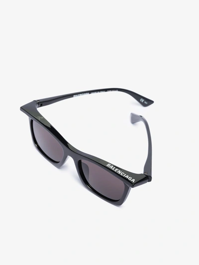 Shop Balenciaga Black Rim Rectangle Sunglasses