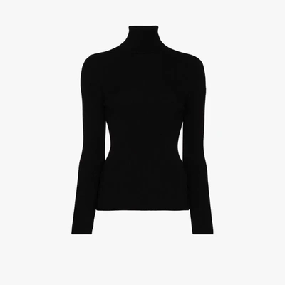 Fusalp Womens Noir Alisier Turtle-neck Stretch-knit Top Xs In Schwarz