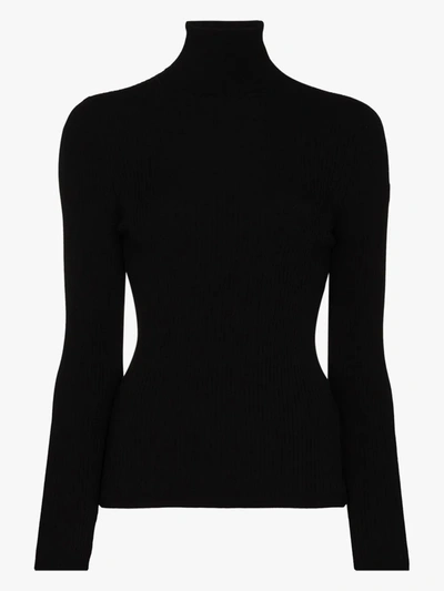 Fusalp Womens Noir Alisier Turtle-neck Stretch-knit Top Xs In Schwarz