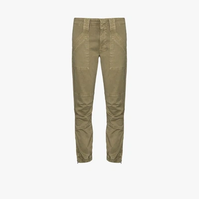 Shop Frame Cropped Cargo Trousers In Green