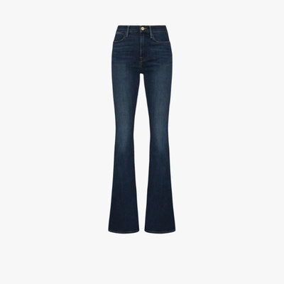 Shop Frame Mid-rise Flared Jeans - Women's - Cotton/polyester/lyocell/elastane In Blue