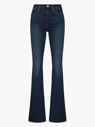 Shop Frame Mid-rise Flared Jeans - Women's - Cotton/polyester/lyocell/elastane In Blue