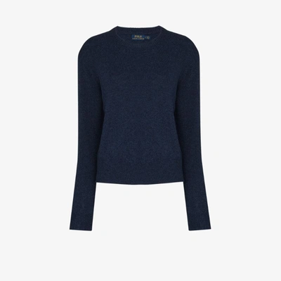 Shop Polo Ralph Lauren Blue Boathouse Crew Neck Sweater