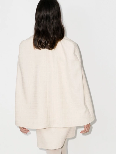 Shop Gucci Convertible Tweed Cape In White
