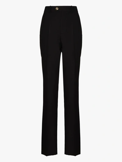 Shop Gucci Tailored Flared Trousers In Black