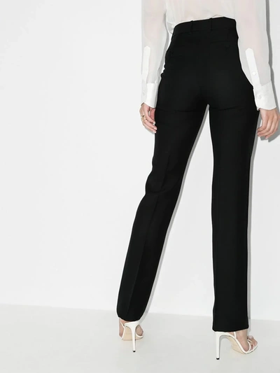 Shop Gucci Tailored Flared Trousers In Black