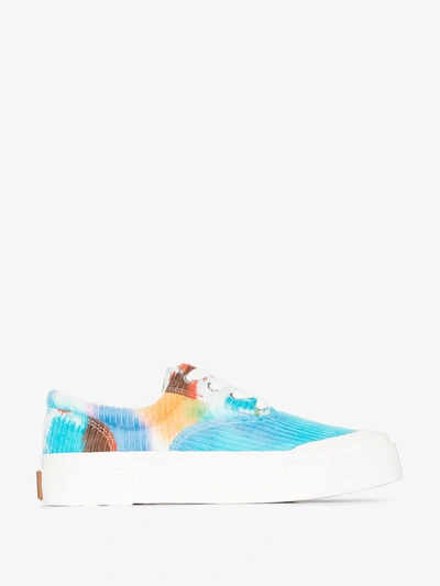 Shop Good News Blue Multicoloured Opal Tie-dye Corduroy Sneakers