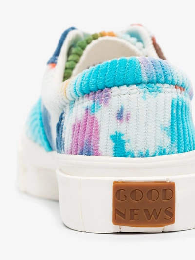 Shop Good News Blue Multicoloured Opal Tie-dye Corduroy Sneakers