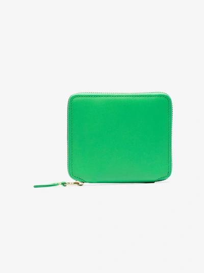 Shop Comme Des Garçons Green Classic Zip-around Leather Wallet