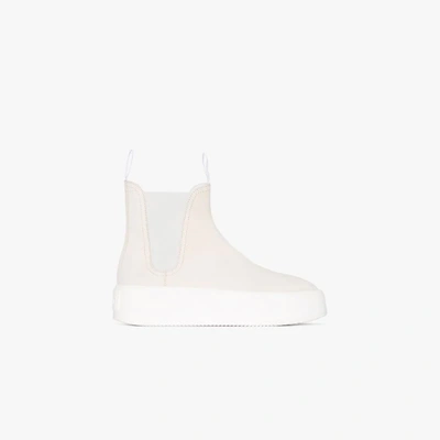 Shop Mm6 Maison Margiela Platform Chelsea Boots In White