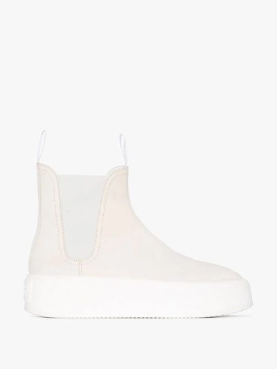 Shop Mm6 Maison Margiela Platform Chelsea Boots In White