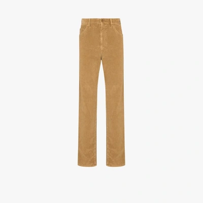 Shop Gucci Straight Leg Corduroy Trousers In Neutrals