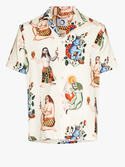 Shop Endless Joy Khemia Bone Printed Shirt In Multicolour