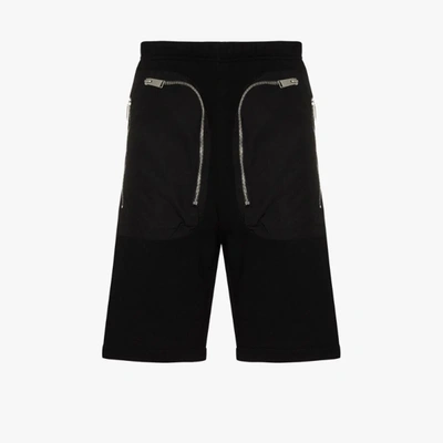 Shop Heron Preston Black Zipped Cotton Logo Shorts