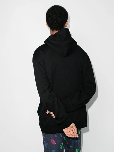 Shop Opening Ceremony Embroidered Logo Drawstring Hoodie In Black