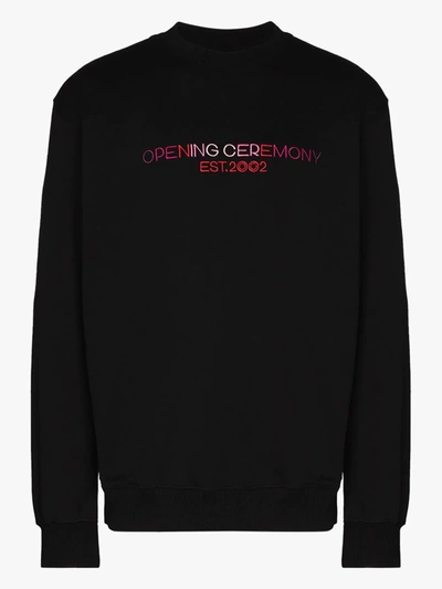 Shop Opening Ceremony Embroidered Logo Sweatshirt In Black