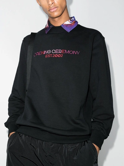Shop Opening Ceremony Embroidered Logo Sweatshirt In Black