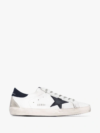 Shop Golden Goose White Superstar Leather Sneakers