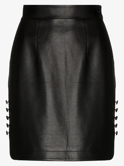 Shop Materiel Black Faux Leather High Waist Mini Skirt