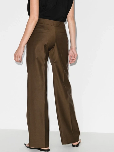 Shop Materiel Wide Leg Tailored Trousers In Brown