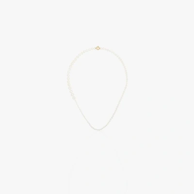 Shop Sophie Bille Brahe 14k Gold Pearl Necklace In White