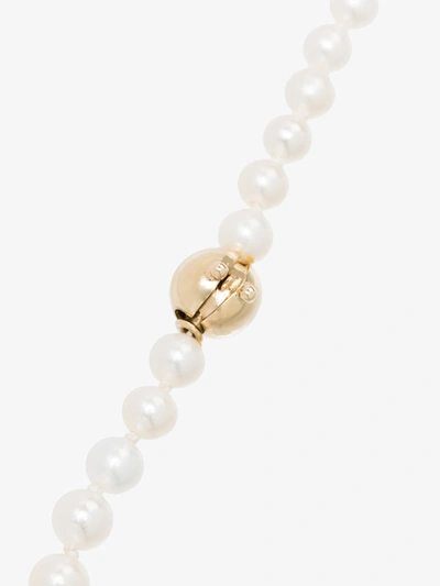 Shop Sophie Bille Brahe 14k Gold Pearl Necklace In White