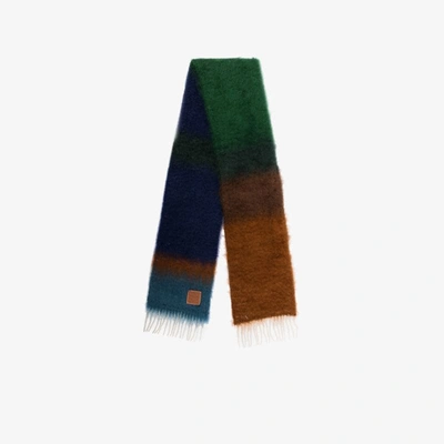 Shop Loewe Multicoloured Mohair Wool Scarf In Brown