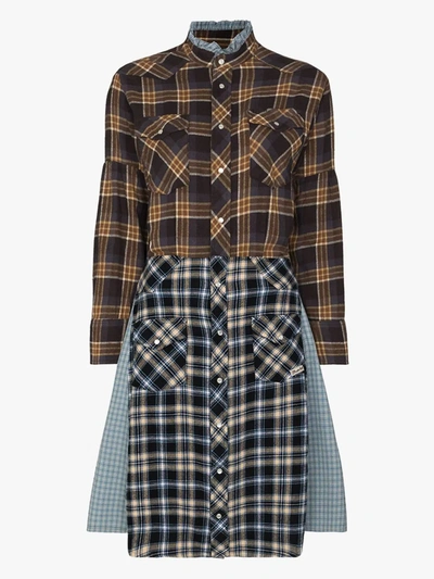 Shop Rentrayage Farmer's Patchwork Checked Dress In Black