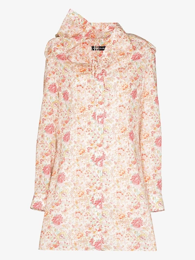 Shop Y/project Floral Print Shirt Dress In White