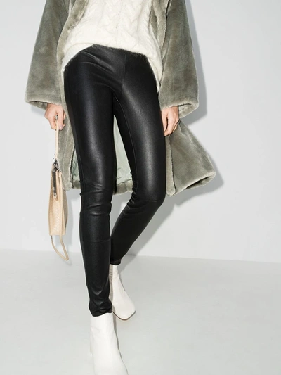 Stand Studio Cordelia Leather Leggings In Schwarz | ModeSens