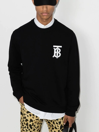 Shop Burberry Dryden Logo Sweatshirt In Black