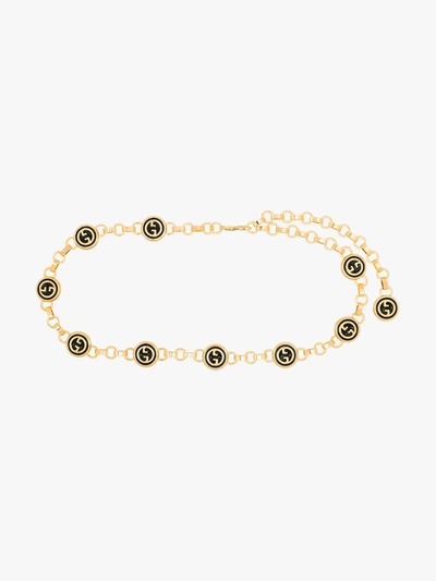 Shop Gucci Gold Tone Logo Chain Belt In Metallic