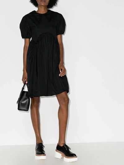 Shop Cecilie Bahnsen Malou Cotton Puff Sleeve Dress In Black