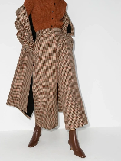 Shop Joseph Travis Check Tweed Trousers In Brown