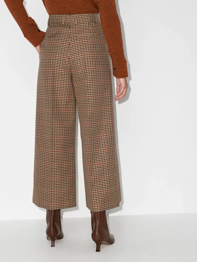 Shop Joseph Travis Check Tweed Trousers In Brown