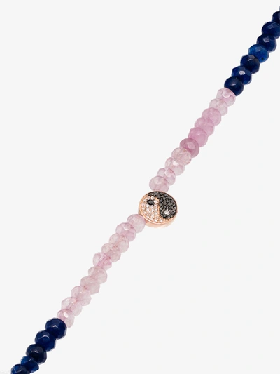 Shop Roxanne First 14k Rose Gold Yin Yang Jade And Diamond Necklace In Pink