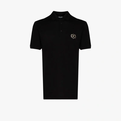 Shop Dolce & Gabbana Black Dg Logo Polo Shirt