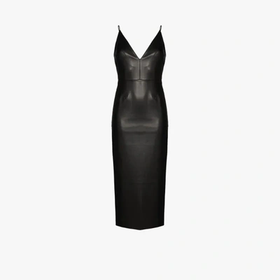 Shop Aleksandre Akhalkatsishvili Fitted Midi Slip Dress In Black