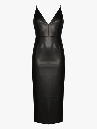 Shop Aleksandre Akhalkatsishvili Fitted Midi Slip Dress In Black