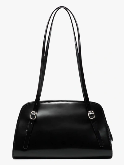 Shop By Far Black Lora Leather Shoulder Bag