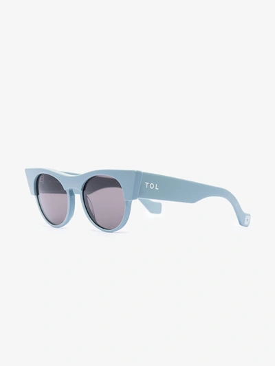Shop Tol Eyewear Blue Icon Cat Eye Sunglasses
