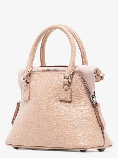 Shop Maison Margiela Neutral 5ac Mini Leather Top Handle Bag In Neutrals