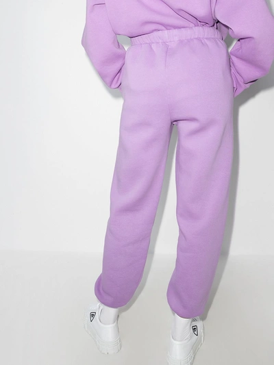 Shop Natasha Zinko Embroidered Track Pants In Purple